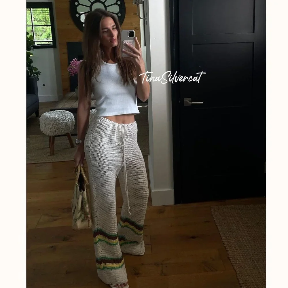 BLOGGER'S FAVE! Zara 2 Piece Co-Ord Crochet Pants And Crochet Top Set NWT